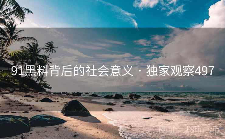 91黑料背后的社会意义 · 独家观察497 91黑料背后的社会意义 · 独家观察497