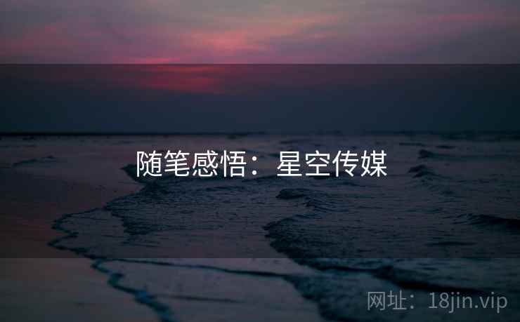 随笔感悟：星空传媒