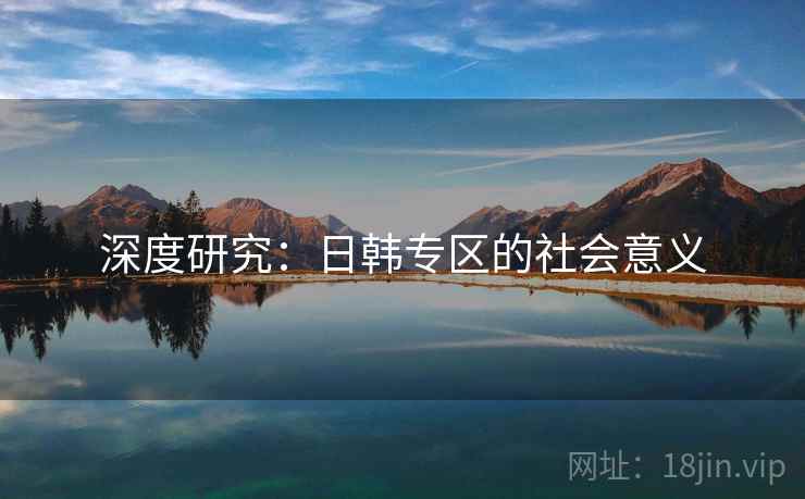 深度研究:日韩专区的社会意义 深度研究:日韩专区的社会意义